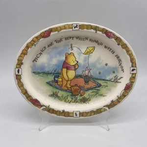 Vintage Winnie The Pooh Picnic Oval Plastic Plate Disney Selandia - Picture 1 of 4