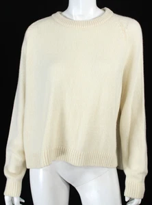 DUSAN Cream Cashmere Knit Pullover Crewneck Sweater S - Picture 1 of 6
