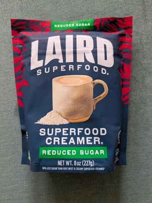 Crema de café con azúcar reducida en azúcar no lácteos Laird Superfood 8 oz vegana apta para ceto Foto 1 de 3