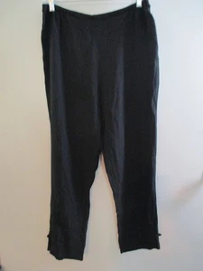 Citron Santa Monica Womens Sz M 100% Silk Black Gauze Capri Pants Bottoms Boho - Picture 1 of 8