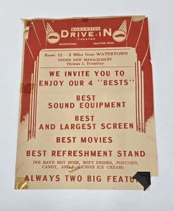 Northside Drive-In Movie Theater Brochure, Watertown, New York - 1951 - Picture 1 of 5