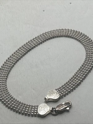 Pulsera vintage de cuentas de plata de ley de 7", 925 Foto 1 de 4