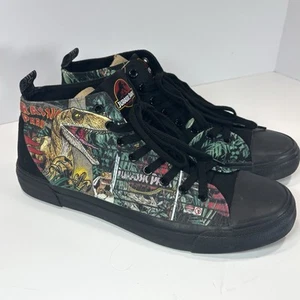 Tenis Akedo Jurassic Park Raptor negros firma lona tops altos talla 10 - Imagen 1 de 10