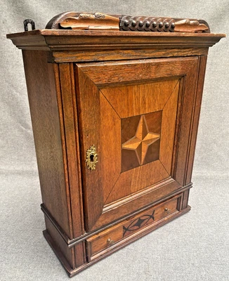 Antiguo mueble boticario francés siglo XIX madera marquetería Foto 1 de 4