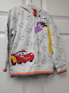 Disney 100 Pixar Gray Zip-Up Hoodie Jacket Size 6 NWT - Picture 1 of 6