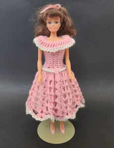 Barbie Lucky Ind in Pink Knitted Dress Size 12 In Fashion Doll w/ Stand - Picture 1 of 7