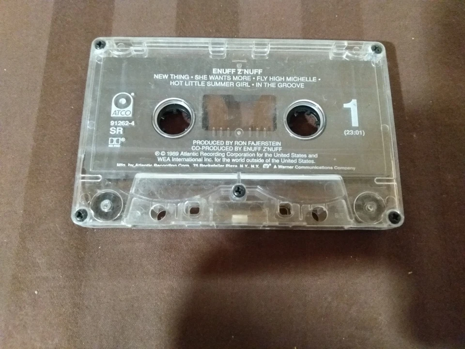 Enuff Z'Nuff Self Titled Cassette 1989 Hair Metal TAPE ONLY Foto 1 de 1