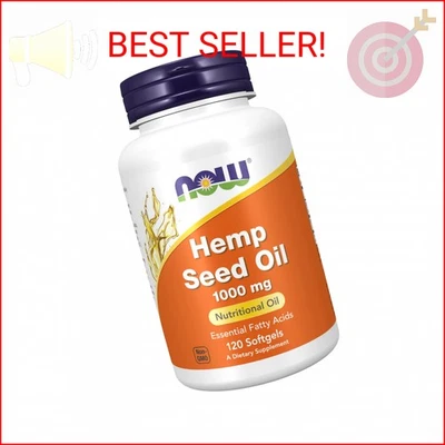 NOW Foods Supplements, Hemp Seed Oil 1,000 mg, Essential Fatty Acids, Nutritiona Foto 1 de 2