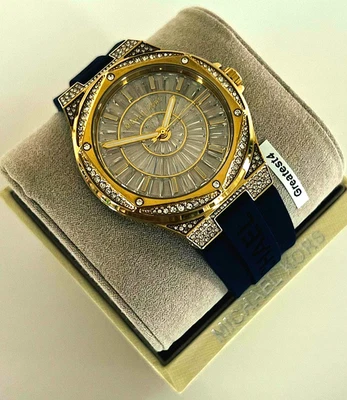 Nuevo Michael Kors Lennox MK7247 Pave Glitz Cristal Amarillo Dorado Tonificado Unisex 43 mm Foto 1 de 4