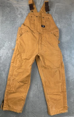 Walls Blizzard Pruf Insulated Duck Canvas Bib Overalls Brown 38x30 Workwear LRG - Image 1 of 4