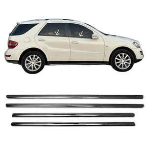 Fensterleisten Zierleisten für Mercedes ML 2005-2011 Edelstahl Dunkel 4tlg - Bild 1 von 9