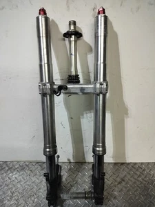 2005 2006 KAWASAKI ZX6R 636 OEM FRONT FORKS FRONT END W/ TRIPLE TREE DAMAGED - Picture 1 of 20