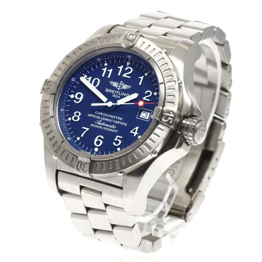 BREITLING AVENGER SEAWOLF E17370 44mm Titanium Navy Dial Automatic Date #C505 - image 1 of 4