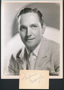Fredric March - 1940er Signatur mit Original MGM Promo Porträt Still - Autogramm - Bild 1 von 7