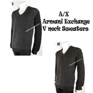 A|X ARMANI EXCHANGE NEU HERREN V-AUSSCHNITT PULLOVER WOLLMISCHUNG NEU MIT ETIKETT EINZELHANDEL $ 110 WARM  - Bild 1 von 15