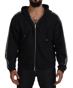 Suéter DSQUARED2 Negro Adornado Cremallera Completa Con Capucha Hombres IT48/US38/M RRP 900usd - Imagen 1 de 13