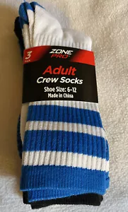 Crew-Herrensocken Streifen 3 Paar Schuhgröße 6-12 gepolstert feuchtigkeitsableitend - Bild 1 von 3
