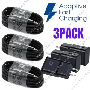For Samsung Galaxy S10 Note10 S8 S9 Plus Adapter Fast Wall Charger Type-C Cable - Picture 1 of 17