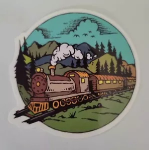 Treno su binari - Adesivo circa Materiale lucido 2 1/2" x 2 1/4" - Foto 1 di 2