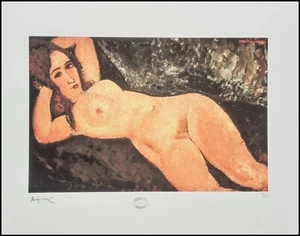 AMEDEO MODIGLIANI * Reclining Nude * 50x40 cm*signed lithograph*limited # 31/250 - Picture 1 of 9