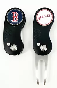 GOLF SWITCHBLADE Boston Red Sox DIVOT STRUMENTO RIPARAZIONE + Ballmarker Nero - Foto 1 di 1