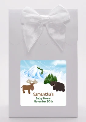 Moose and Bear - Personalized Baby Shower Goodie Bags - Set of 12 - Image 1 of 4