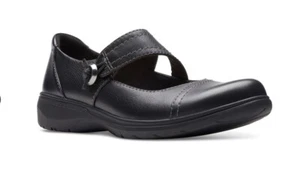 New Clarks Women's Carleigh Jane Black Leather Size 9.5 - Picture 1 of 3
