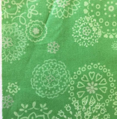 Kaleidoscope DELILAH Cotton Quilt Fabric KARWAN Green silver glitter Blender - Image 1 of 4