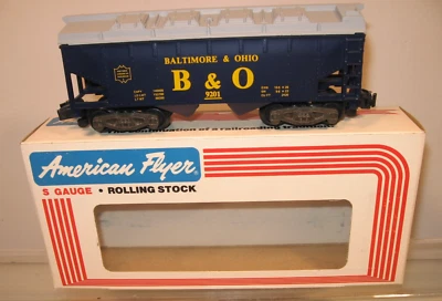 AMERICAN FLYER  4-9201 Baltimore & Ohio Covered Hopper Car OB MINT S Gauge - Image 1 of 4