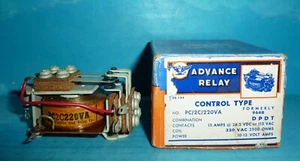 Advance Relay PC/2C/220VA DPDT 15A@26.5 or 220V Coil 2.5k Ohms NOS - Picture 1 of 4