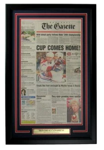 Periódico Montreal Canadiens 1993 Stanley Cup Champs The Gazette enmarcado 166089 - Imagen 1 de 2