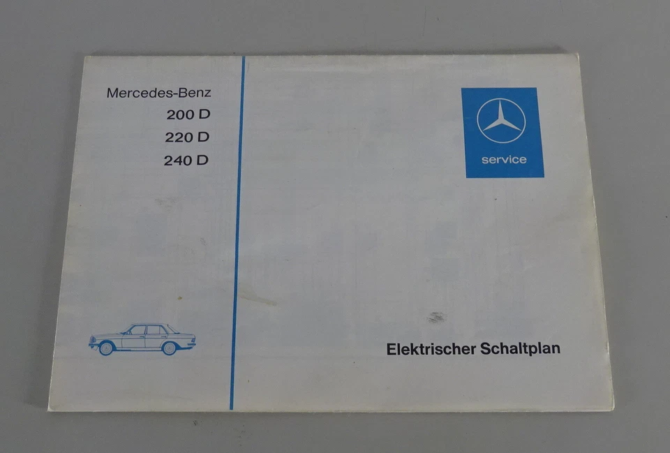 Elektrischer Schaltplan Mercedes W123 200 D / 220 D / 240 D Diesel Stand 01/1976 - Bild 1 von 1