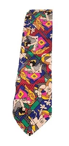 Corbata Romero Britto 'After Making Love' Vintage 100% Seda Arte Neo-Pop - Imagen 1 de 2