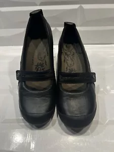 Merrell Plaza Bandeau Mary Jane Black Leather Slip On Shoes J46406 US 7 - Picture 1 of 5
