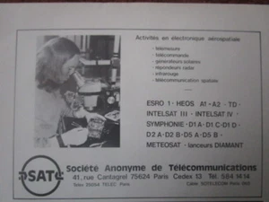2/1975 PUB SAT TELECOMMUNICATIONS ELECTRONIQUE ESPACE SATELLITE ORIGINAL AD - Picture 1 of 1