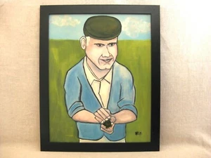 Contemporary Male Portrait Painting, Original Framed Wall Art Home Décor - Picture 1 of 3