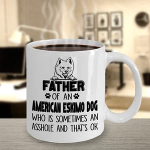 Perro esquimal americano, Cloud Spitz, American Spitz, Eskie, tazas, tazas, regalo padre, mascotas - Imagen 1 de 9