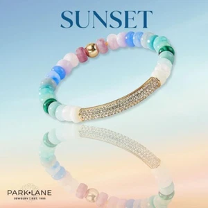 NWT Park Lane Sunset Bracelet Amazonite JADE Bracelet Multi Color Stone Stretch - Picture 1 of 9