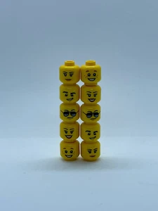 NEW 10 x Random Lego Minifigure Heads with sunglasses smile man woman genuine - Picture 1 of 2