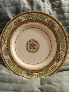 VINTAGE MINTON FLORAL AND GOLD ALL ENAMELED 10" DINNER PLATE - Picture 1 of 6