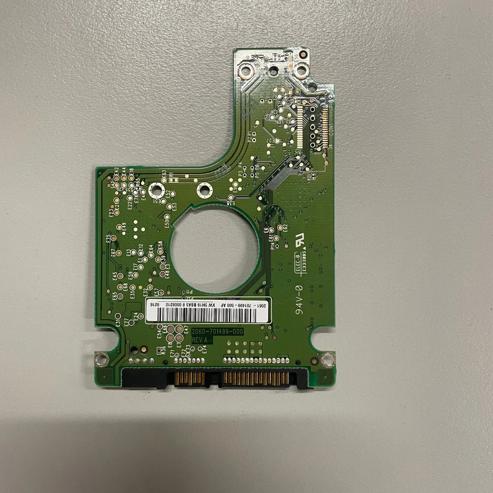 WD WD1600BEVT-60ZCT1 2.5" 160GB SATA HDD PCB Board 2060-701499-000 REV A - Image 1 of 4