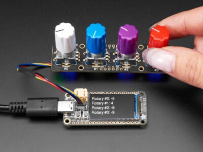 Adafruit I2C Quad Rotary Encoder Breakout mit NeoPixel, STEMMA QT / Qwiic, 5752 - Bild 1 von 4