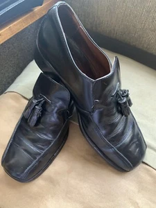 Vintage RUSSELL BROMLEY Mens Tassel Loafers Black, Size 44, US 9 - Picture 1 of 12