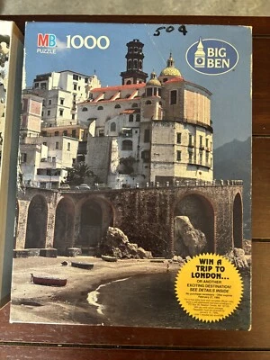Rompecabezas de 1000 piezas vintage 1991 MB Big Ben Atrani, Italia 50 aniversario Foto 1 de 4
