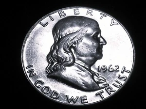 1962 FRANKLIN HALF DOLLAR * SILVER * BU VINTAGE 50c * FBL - Picture 1 of 2