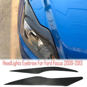 For Ford Focus 2009-13 Carbon Fiber Eyelids Eyebrows Lids Headlight Trim Covers