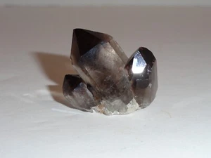 RAUCHQUARZ KRISTALL Probe naturbraun mit klaren & opaken Flächen weißer Basis - Bild 1 von 10