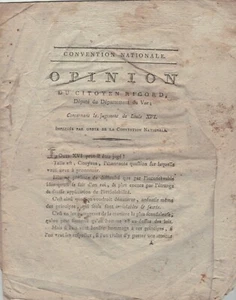 Opinion du Citoyen Ricord, du Var, concernant le jugement de Louis XVI. 1793 - Picture 1 of 1