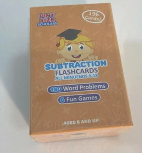 Subtraction Flashcards 196 Cards for Kids Math Learning Word Problems Games - Picture 1 of 1