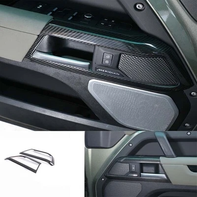 2X maçaneta de trava de fibra de carbono real porta interna para Land Rover Defender 90 2020-2023 - Imagem 1 de 4
